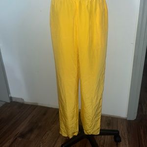 Perlita yellow 100% silk pants - L